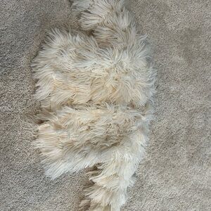 Kids Fluffy Cream Faux Fur Cropped Jacket